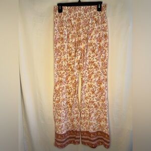 Kingston Floral Wide-Leg Pants - Pink and White